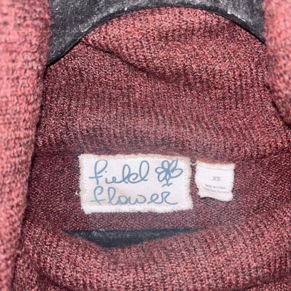 Anthropologie Cowl Neck Fall Sweater-  Field & Flower Maroon Sweater- Size XS - Picture 10 of 12